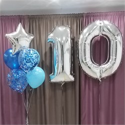 Композиция из 9 гелиевых шаров "10 лет" 257431 - фото 1275519